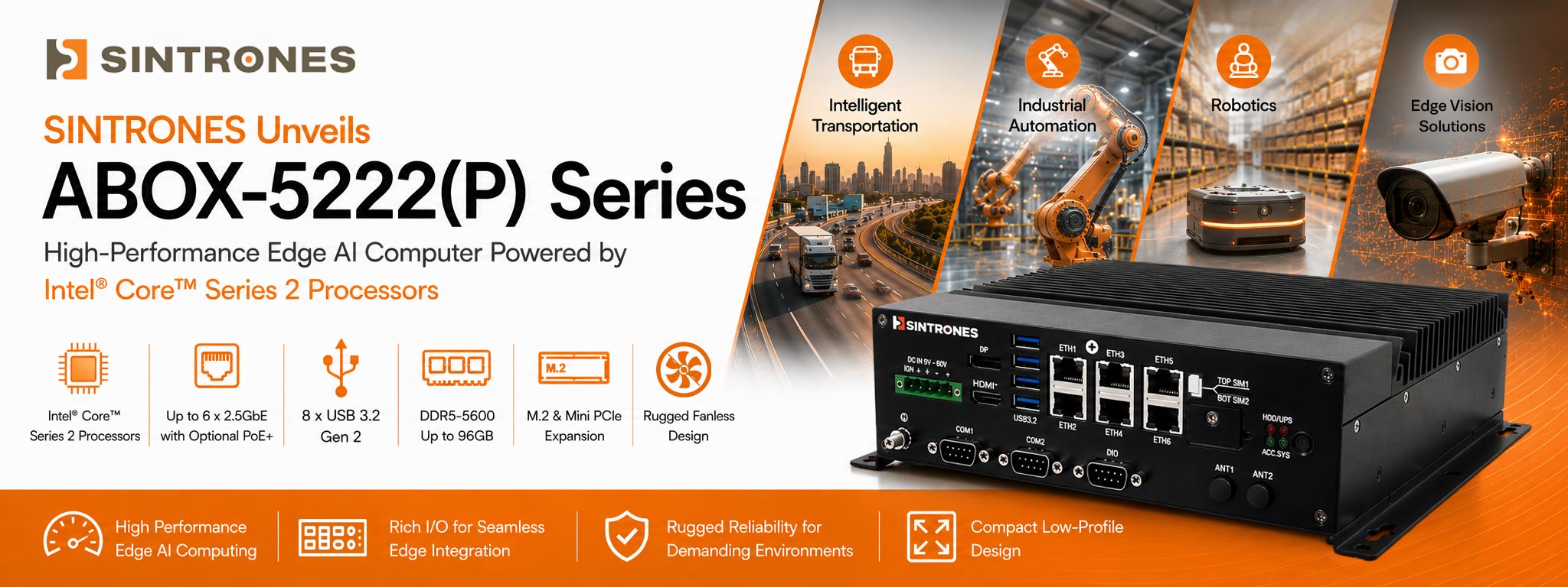 SINTRONES Unveils ABOX-5222(P) Series for High-Performance Edge AI Applications