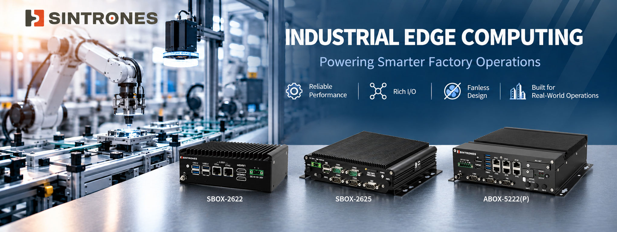SINTRONES industrial edge computing solutions for smart factory applications